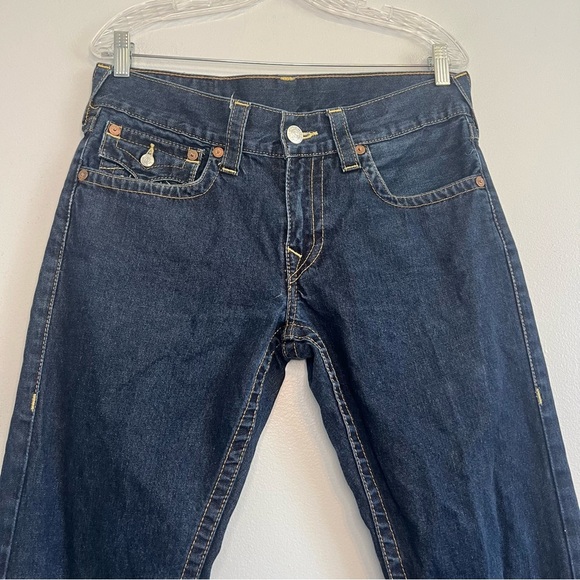 True Religion Womens Straight Leg Jeans Flap Pocket Sz 31 Slim Fit Retro Western - Picture 3 of 15